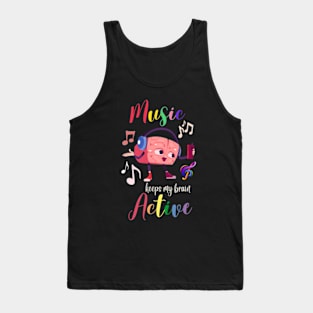 Aphasia Day Awareness Music Keeps My Brain Active Elderly Funny Music Retirement Tank Top